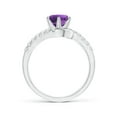thumbnail image 2 of ANGARA Natural 1.15 Ct. Amethyst with Diamond Classic Ring in 14K White Gold for Women (Ring Size: 3.5), 2 of 9