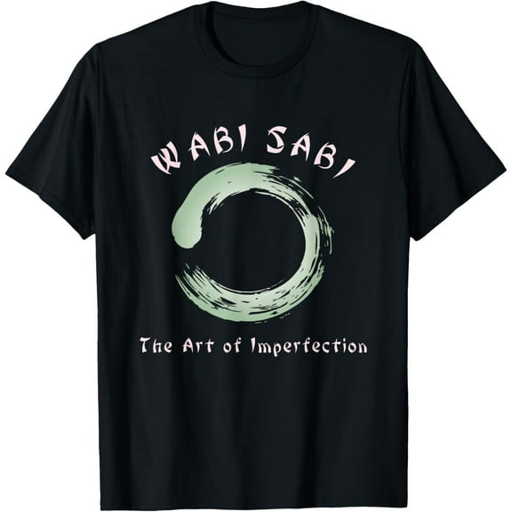 Wabi Sabi Zen Buddhism Philosophy T-Shirt T-ShirtMen's and women's gift, black and white T-shirt, size: Extra large S-4XL