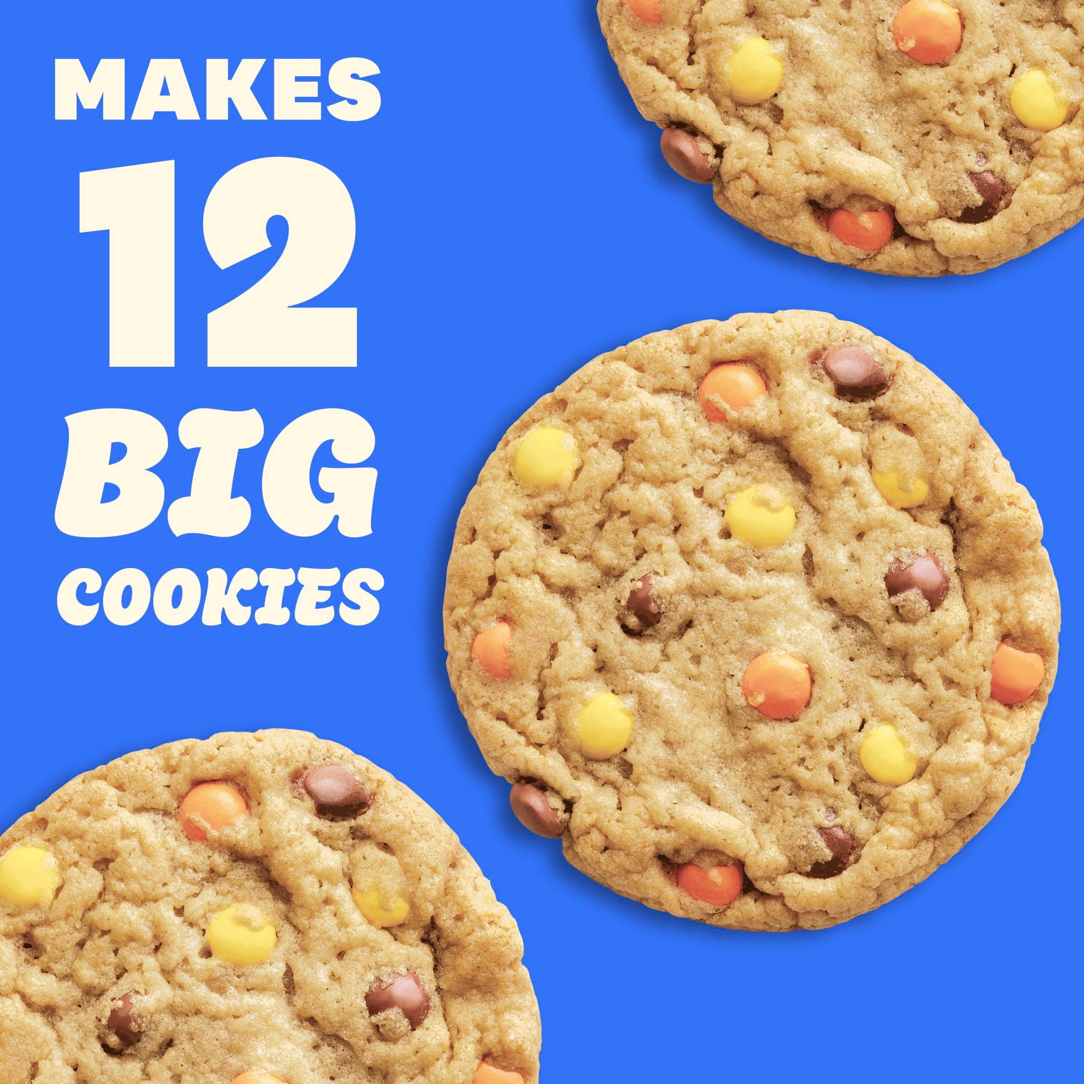Pillsbury Ready To Bake! Mini REESE'S PIECES Peanut Butter Cookie Dough (12 Big Cookies)