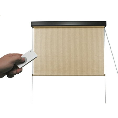 Keystone Fabrics, Valanced, Remote Control Operated, Outdoor Solar Shade, 4' Wide x 8' Drop, Telluride
