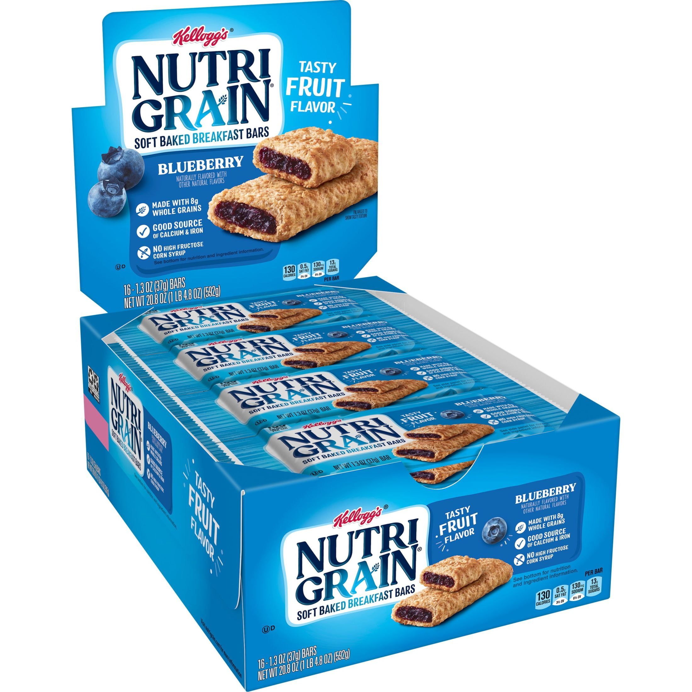 Nutri-Grain Soft Baked Breakfast Bars, Blueberry, 20.8 oz, 16 Count