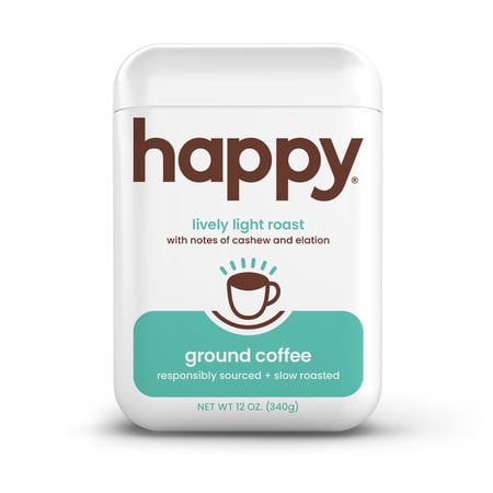 happy 12oz ground coffee light