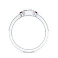 thumbnail image 2 of Rosec Jewels Lab Created Diamond Mens Engagement Ring with Ruby (Authentically Certified), 18K White Gold, US 10.50, 2 of 8