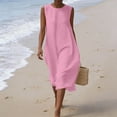 thumbnail image 5 of ZKCCNUK Summer Dresses for Women Casual Sleeveless Maxi Dress Beach Vacation Long Sundresses with Pockets, 5 of 9