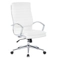 thumbnail image 1 of High Back Manager's Faux Leather Chair in White with Chrome Base, 1 of 8
