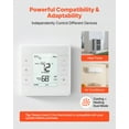 thumbnail image 3 of VEVOR 7-Day Programmable Thermostat, Home Thermostats for Heat Pump,Air Conditioner,Underfloor Heating, LED Screen with Backlight & 1Cool+1Heat,Energy-Efficient,Wide Temp Range,White, 3 of 9