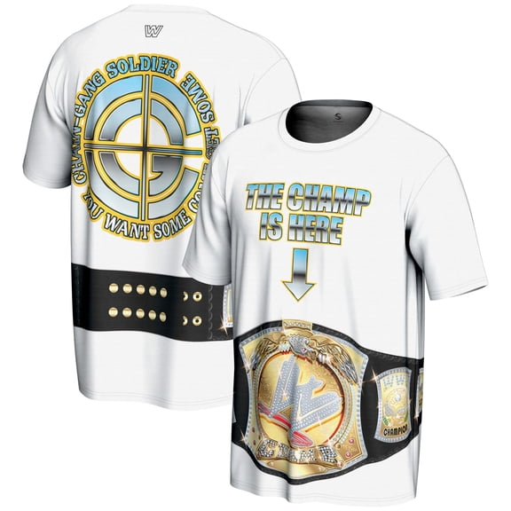 Men's ProSphere White John Cena Champ Belt T-Shirt
