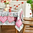 thumbnail image 2 of Valentine''s Day Tablecloth 60×84 Inch Rectangle, Buffalo Plaid Red Love Hearts Washable Table Cover for Party Picnic Dinner Decor, 2 of 6