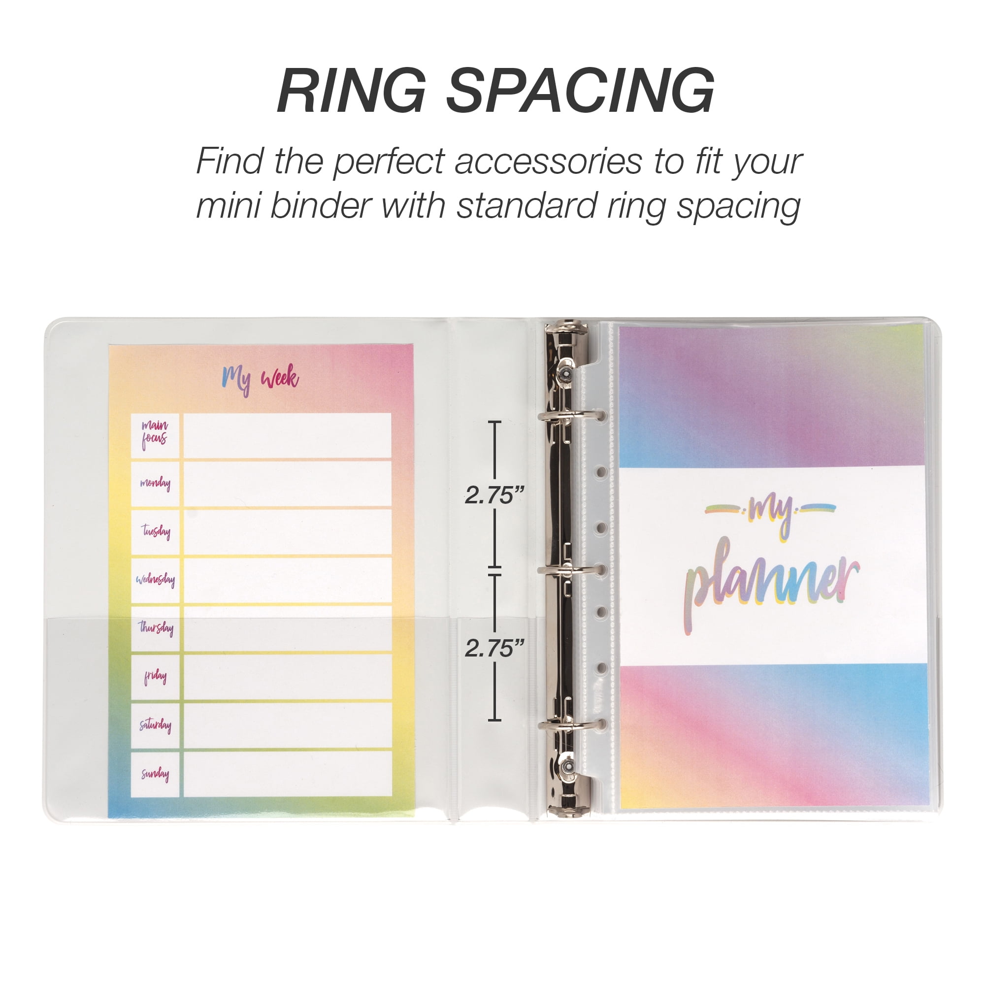 Samsill 3 Ring Mini View Binders Round Ring, White, 6 Pack