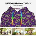 thumbnail image 4 of Honeii Carnival Masks and Beads Pattern Womens Oversized Hoodies Long Sleeve Sweatshirts Pullover Fall Outfits with Pocket-Large, 4 of 7