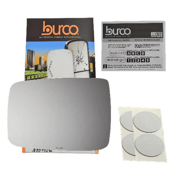 Burco Side View Mirror Replacement Glass with Motor Mount Plate - Clear Glass - 4686RSG