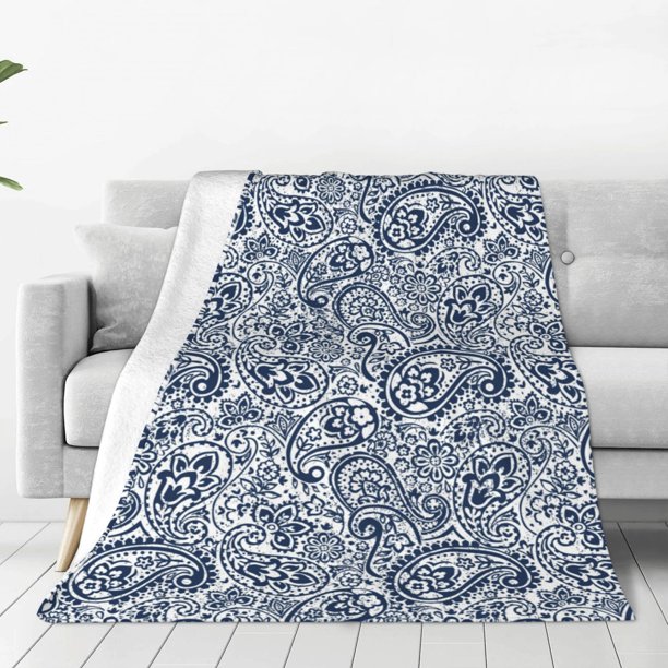Balery Paisley4 Manta de Felpa Suave y Acogedora – Cobija de Franela Aterciopelada para Cama, Lavable y Cálida para Sofá, Mascotas, Transpirable-60"x50"