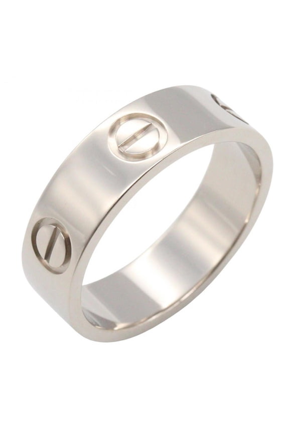 Pre-Owned Cartier Love Ring, 18K White Gold, Silver, for Men and Women, CRB4084752 (Good)