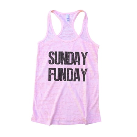 Womens Burnout Tank Sunday Funday Running Workout Shirt Funny Threadz Small, Light