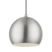 45482-91 Livex Lighting Stockton - 1 Light Globe Pendant In Industrial Style-17.5 Inches Tall and 11.75 Inches Wide-Brushed Nickel/Polished Chrome
