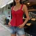 thumbnail image 7 of Babysbule Women's Eyelet Embroidered Sleeveless Tank Top Bow Tie Front Wide Strap Peplum Casual Blouse for Summer Dating Daily Wear Vacation, 7 of 7