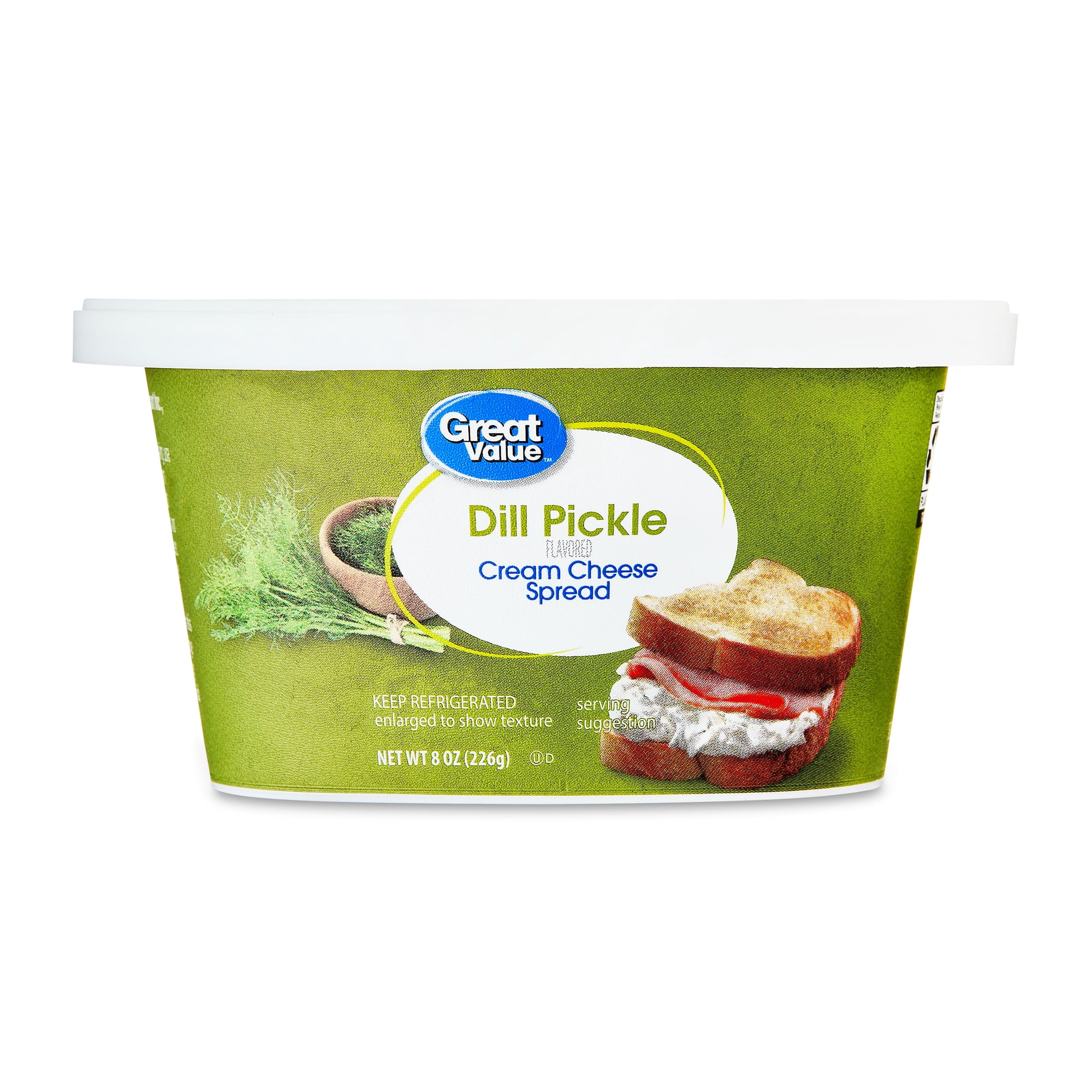 Great Value Dill Pickle Cream Cheese Spread, 8 oz Tub