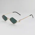 thumbnail image 1 of Gafas de sol de media montura de Metal para mujer, nuevas, 1 of 2