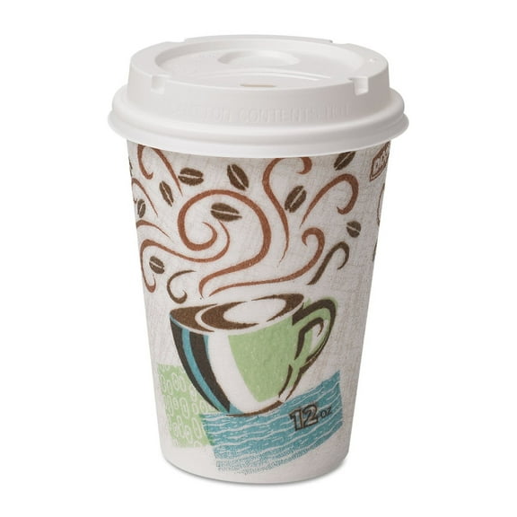 5342COMBO600 Paper Hot Cups & Lids Combo Bag, 12oz, 50/Pack