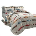 thumbnail image 3 of Lush Decorr Race Cars Reversible Oversized With Printed Sheet Set Comforter Blue/Orange 5Pc Set Twin, 3 of 5