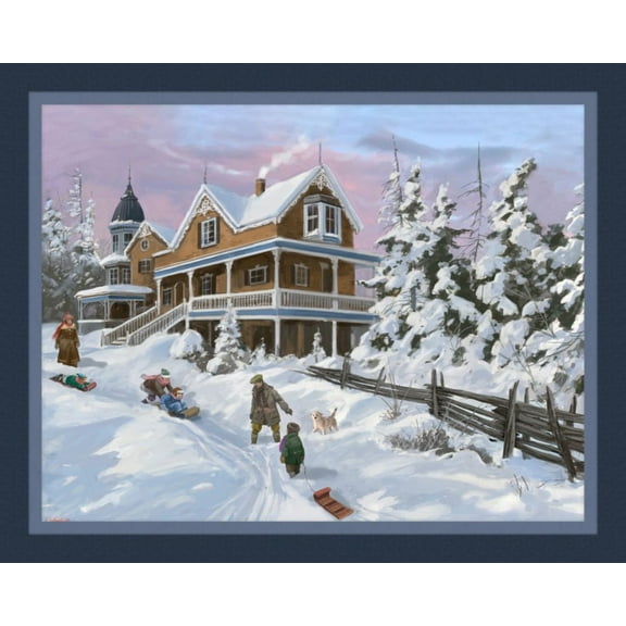 Winter Fun Panel Cotton Fabric