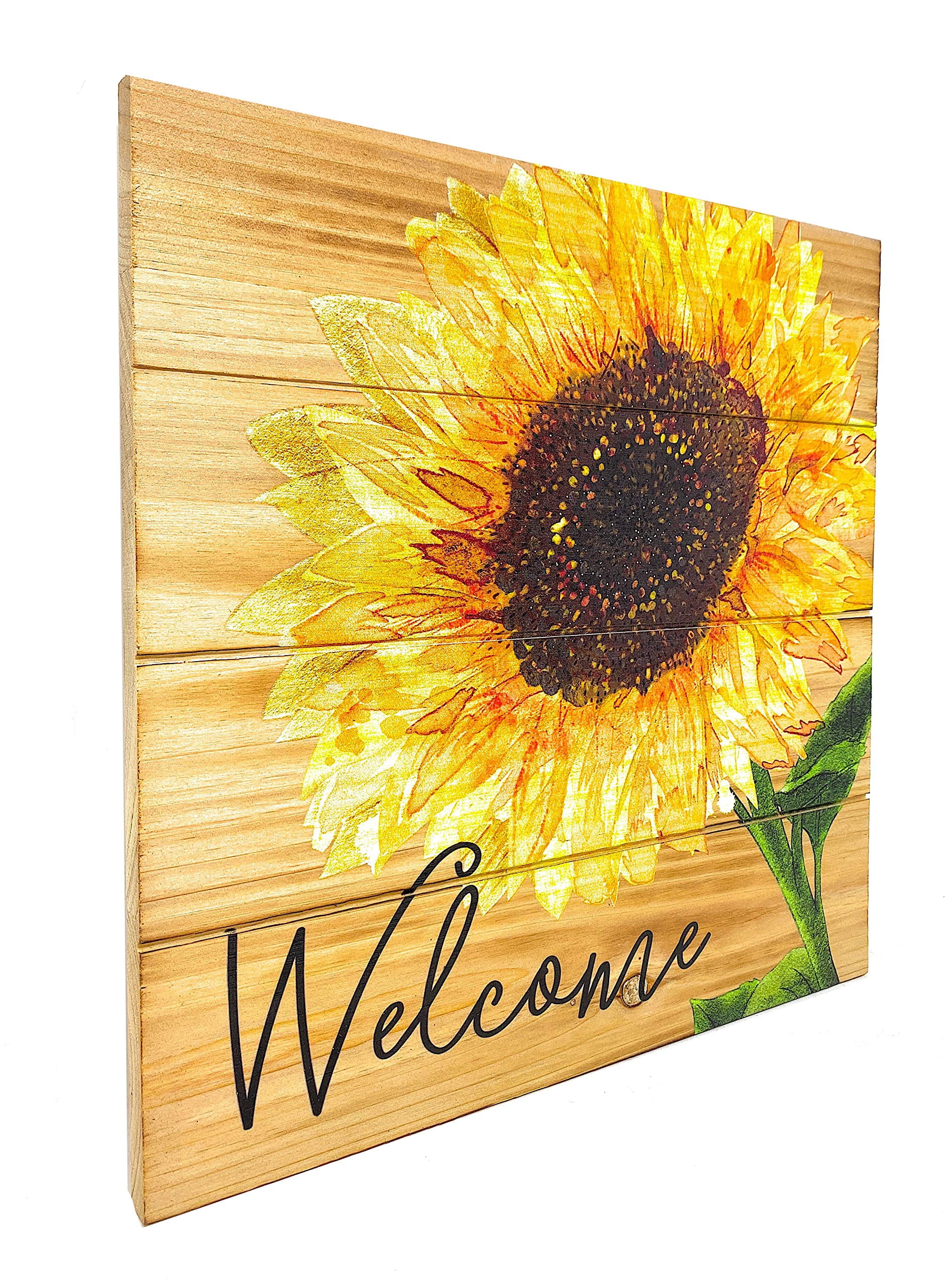 Sunflower Wall Art Decor / Welcome / Framed Modern Farmhouse Country ...