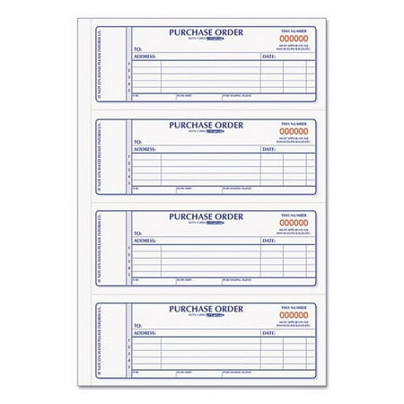 Purchase Order Book, Two-Part Carbonless, 7 X 2.75, 4/page, 400 Forms | Bundle of 2 Each