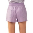 thumbnail image 3 of URBAN DAIZY Women's Casual Linen Shorts Elastic Waist Rope Drawstring with Pockets Pull On Summer Beach Pants A42_6587 Pink S, 3 of 6