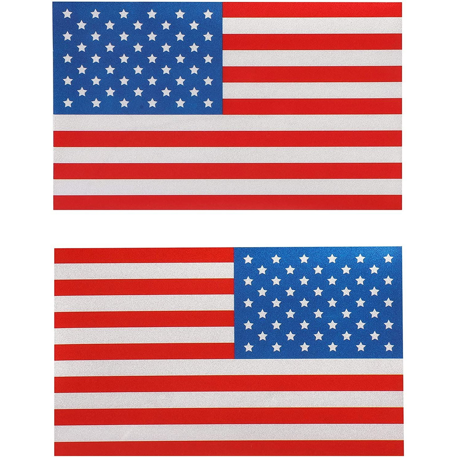 Window Sticker Military Veterans 5x3 American Flag Sticker Boat Sticker Reverse / High Intensity Reflective Patriotic Sticker