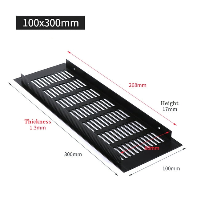 100mm Aluminium Armoire Rectangulaire Armoire Aération Grille Ventilation-Couverture