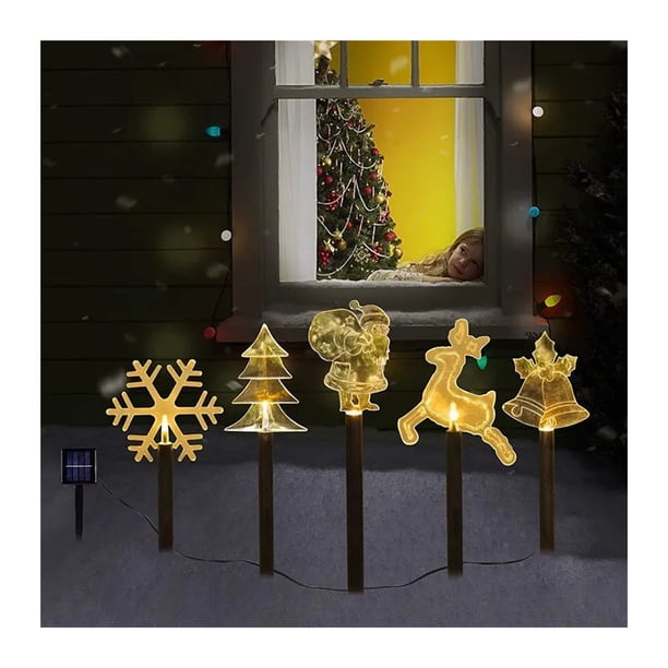 Paquete de 5 luces solares de Navidad for exteriores, luz Solar for jardín, luz Solar for camino de paisaje, for césped, Patio, resistente al agua