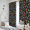 thumbnail image 5 of Dinosaur and Leaf Black Pattern Insulated Teens Curtains Set Of 2, Bedroom Essentials, Toddler Room Decor 52"x84", 5 of 5