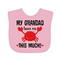 Inktastic Grandad Loves Me Grandchild Crab Boys or Girls Baby Bib