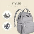 thumbnail image 3 of Dodo Babies Backpack Style Baby Diaper Bag + Accessories in Grey for Moms/Dads, 3 of 3