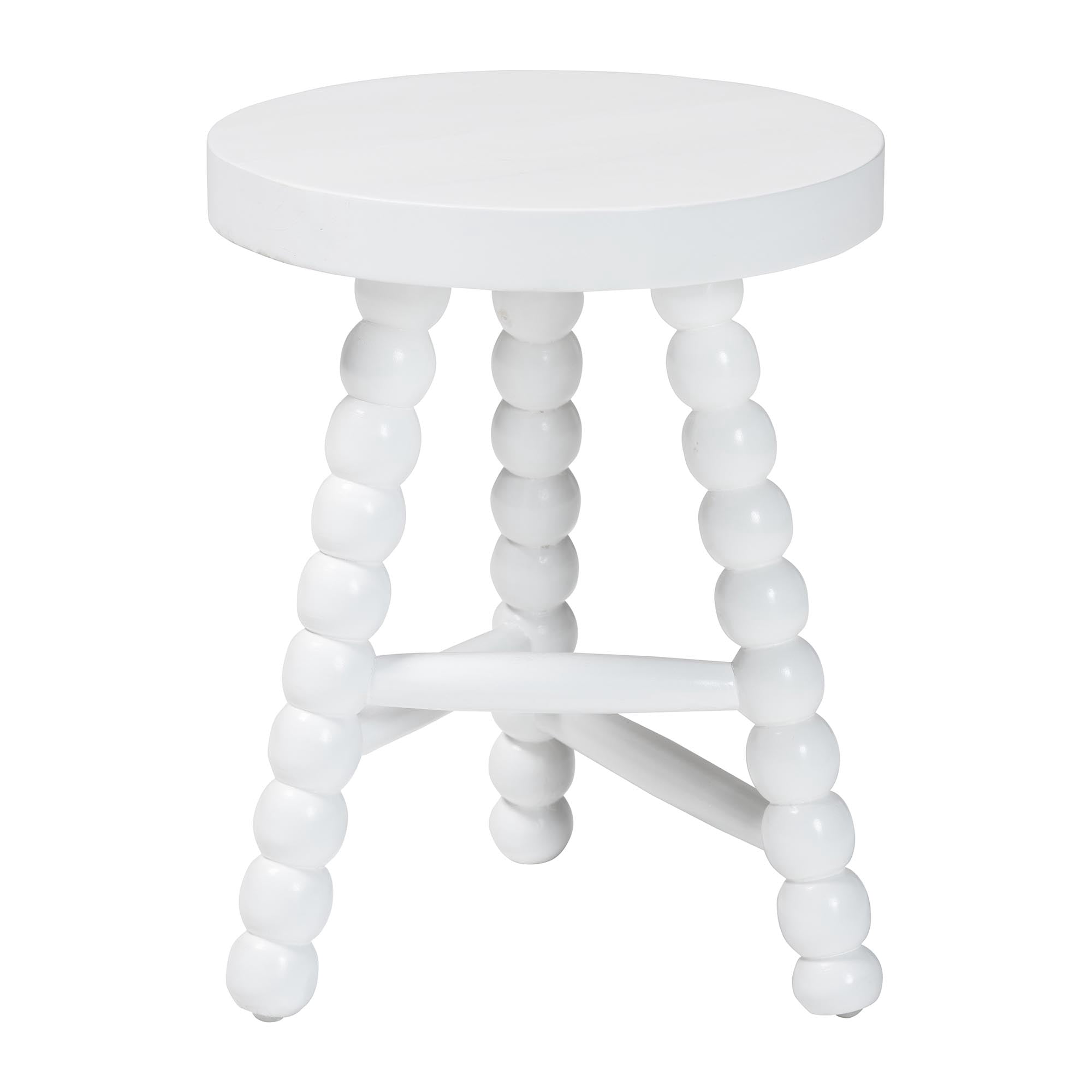 bali & pari David Traditional Accent Stool, White
