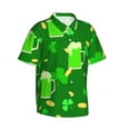 thumbnail image 2 of Kll Men'S Hawaiian Shirt Short Sleeve Button Down Beach Shirts-St Patrick'S Day2, 2 of 8