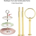 thumbnail image 2 of ZOURIH 6 Pack 3 Tier Tiered Tray Hardware Kits Fruit Cake Plate Handle Fitting Hardware Rod Dessert Stand Holder Golden Crown（Plate not Included）,Gold, 2 of 3