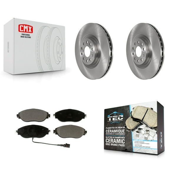Transit Auto Front Disc Brake Rotors and Ceramic Pads Kit for Car Volkswagen Tiguan Jetta Audi Q3 GTI Golf R Arteon S3 A3 Quattro K8T-103058