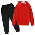 thumbnail image 2 of Conjunto de 2 piezas de sudadera con capucha y pantalones para niños de 3 a 13 años, ropa deportiva informal para niños y niñas, chándales, ropa para niños, 2 of 5