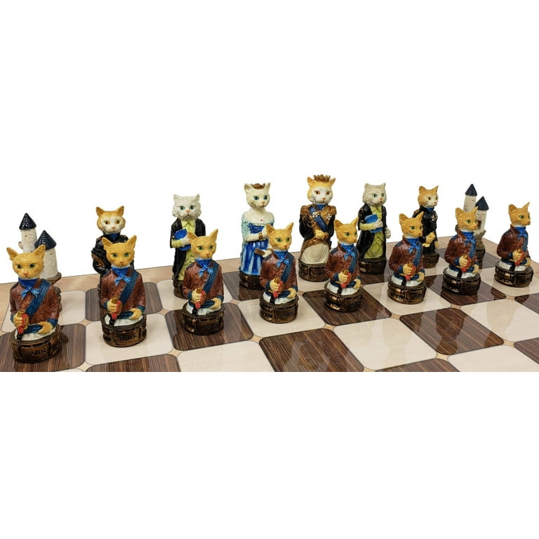 Free Shipping! Cats Vs Dogs Animals Chess Set With 17