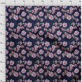 thumbnail image 3 of oneOone Cotton Flex Navy Blue Fabric Flower & Leaves Watercolor Sewing Material Print Fabric By The Yard 40 Inche Wide, 3 of 4