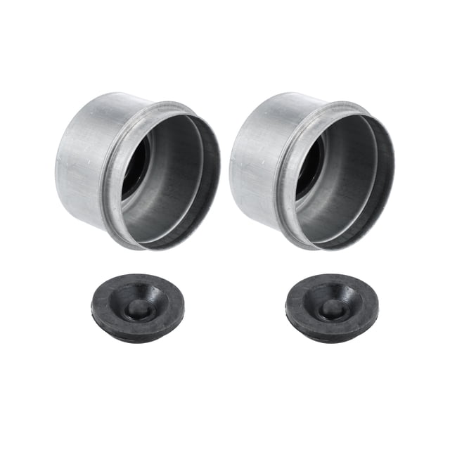 Unique Bargains 2pcs 1.98" Trailer Axle Dust Cap Cup Grease Cover with 2pcs Rubber Plugs Set for Trailer Camper RV