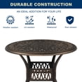 thumbnail image 3 of Hassch Patio Bistro Table - 35.43" Round Cast Aluminum Outdoor Dining Table with Umbrella Hole, Easy Clean & Assemble - Bronze, 3 of 10