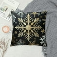 thumbnail image 2 of COMIO Black Christmas Pillow Covers  Xmas Winter White Gold Snowflake Pillow Cases with Zipper Set of  Christmas Decorations Indoor Home Decor for Winter Holiday Room Bedroom Cushion Outdoor, 2 of 5