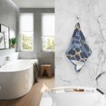 thumbnail image 2 of Yayeee 100% Cotton Hand Towels for Bathroom 16" x 28" Soft Absorbent Kitchen Towel, Blue Hexagon Pattern, 2 of 7