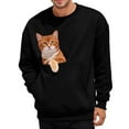 thumbnail image 4 of FASHOFT Womens Cat Pouch Hoodie with Dog Pouch Flannel Sweatshirts with Pockets Pet Carrier Animal Holder Long Sleeve Pullover Tops Black XL, 4 of 9