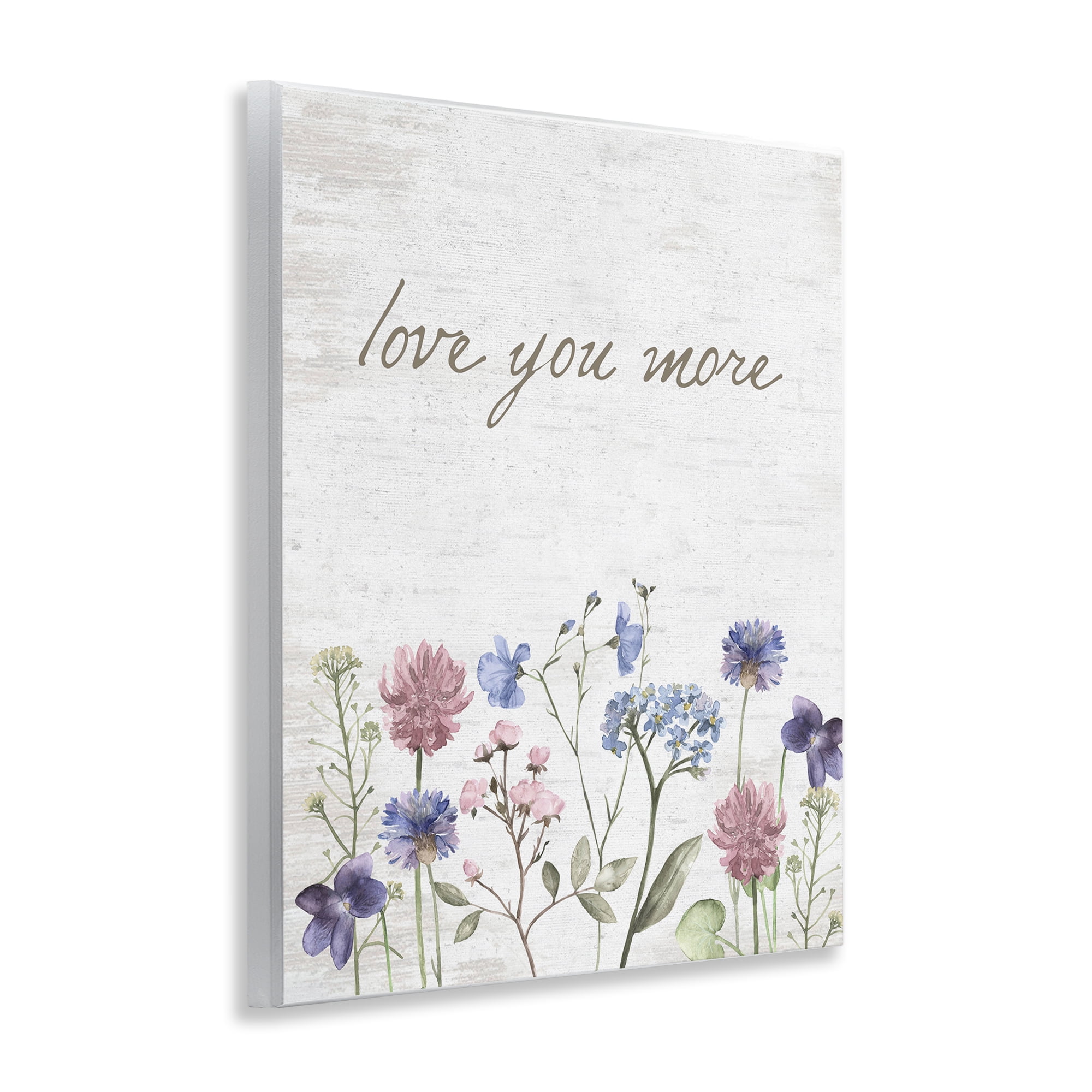 Love You More Wildflowers Wall Plaque Art, design by Lettered and Lined