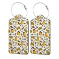 thumbnail image 5 of Rocae Cute Bee for Leather Luggage Baggage Tags ID Label Privacy Cover ID Label with Stainless Steel Loop and Address Card, 5 of 5