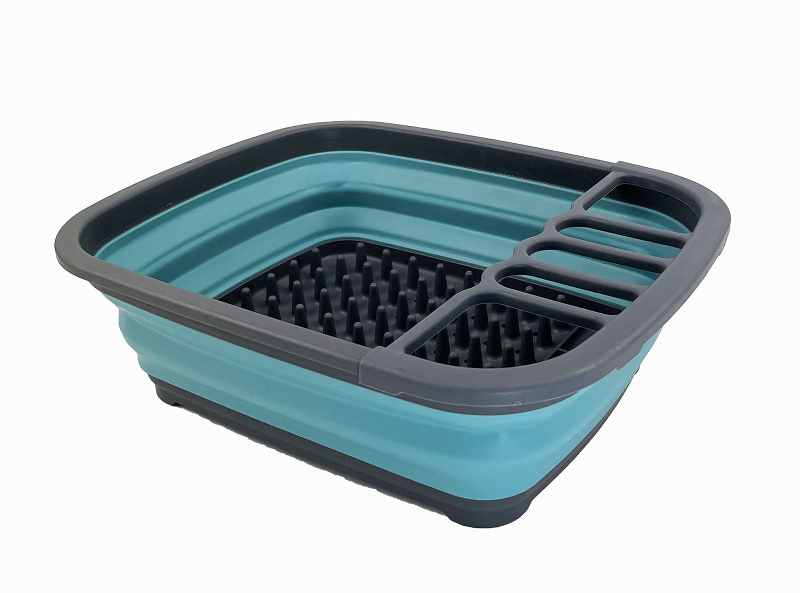 SAMMART 8L (2.11Gallons) Collapsible Plastic Dish Drainer - Foldable Drying Rack - Portable Dinnerware Organizer - Space Saving Kitchen Utensil Storage Tray