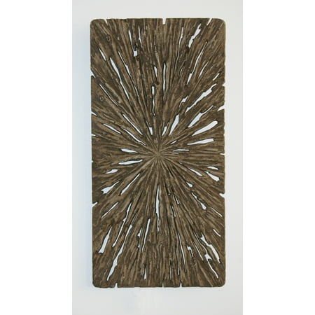 20" X 40" X 2" Brown Long Square Rotten Wood Wall Decor